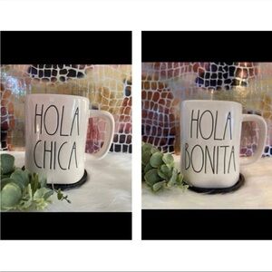 Rae Dunn HOLA CHICA HOLA BONITA Farmhouse Home decor Kitchen Coffee Mugs